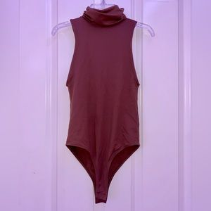 Zara brown mock neck tank top bodysuit